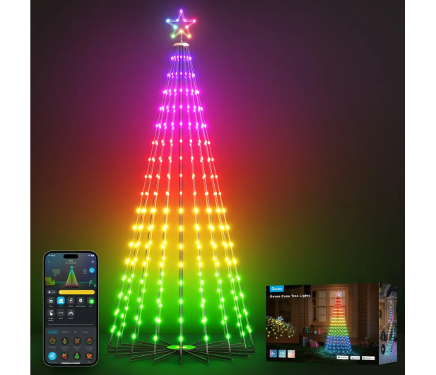 Govee Govee H6840 Cone Tree Lights Oświetlenie LED RGBIC, 1.82m, 2 - 1366297 - zdjęcie 3